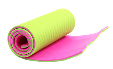 Mat for fitness isolated on white