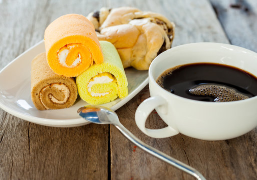 A Cup of coffee with bakery.