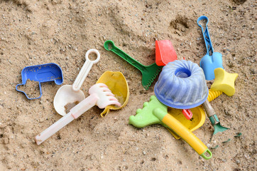 Fototapeta na wymiar plastic toys for beach