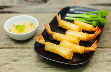 Crispy shrimp Spring rolls.