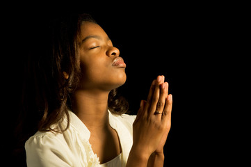 Praying African American Teen © dpyancy