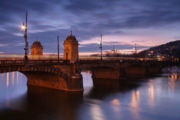 Fototapeta na wymiar The view of Legion bridge in Prague