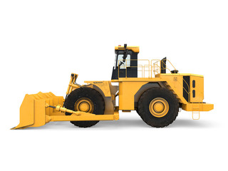Yellow Bulldozer Isolated
