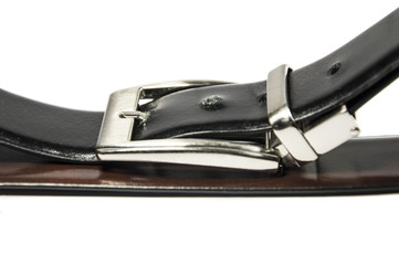 Black belt and chrome buckle