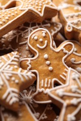 Close-up of Christmas gingerbread cookies