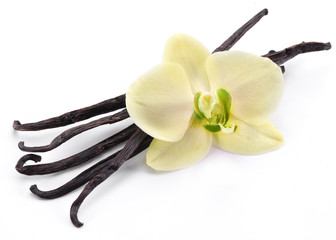 Vanilla sticks with a flower.