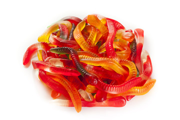 Naklejka premium Colorful Fruity Gummy Worm Candy