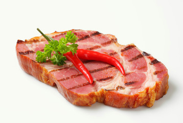 Grilled pork steak