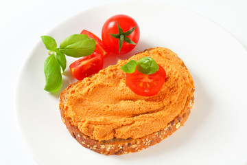 Bread with tomato spread
