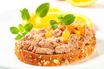 Bread with meat spread