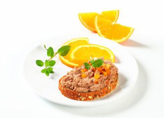Bread with meat spread