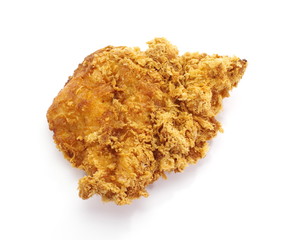 Fried chicken in isolated white
