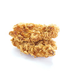 Fried chicken in isolated white