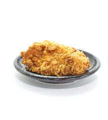 Fried chicken in isolated white