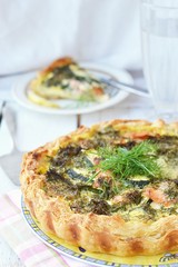 zucchini and salmon pie