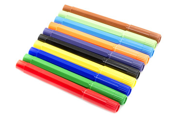 Colour pencils isolated on white