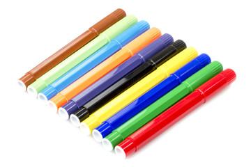 Colour pencils isolated on white