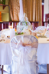 wedding table and chairs with vintage decoration