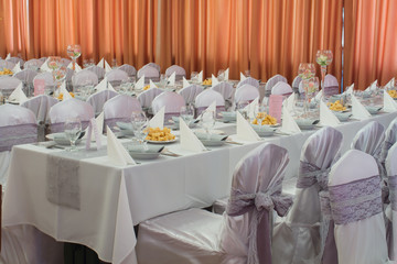 table set for an event party or wedding reception