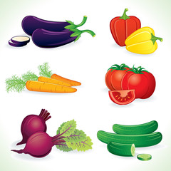 Ripe Vegetable. Icon Set