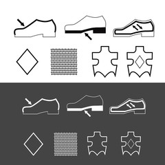 vector set of footwear symbols