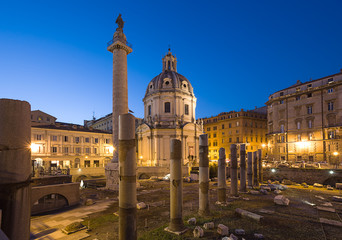 Ruins of Trajan's Forum in Rome, Italy