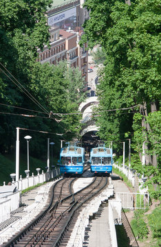 Railway funicular in Kyiv, Ukraine