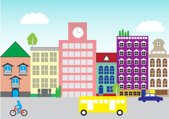 colorful town vector