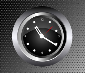 Wall Clock Vector on black