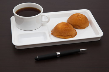 Cup of coffee and cake