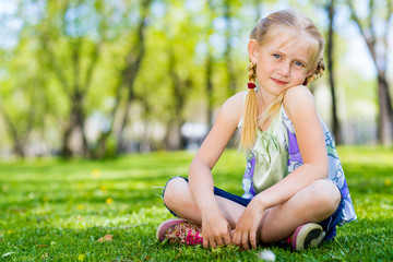 portrait of a girl in a park