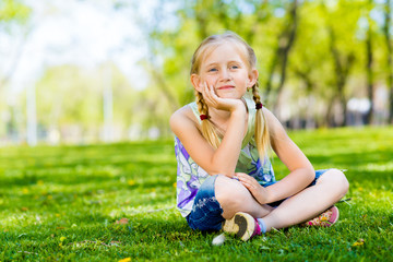 portrait of a girl in a park