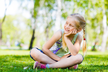 portrait of a girl in a park