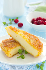 Grilled cheese with cranberry sauce.