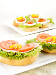 Delicious sandwich with ham