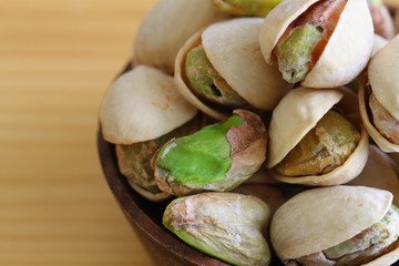 Pistachio nuts, close up