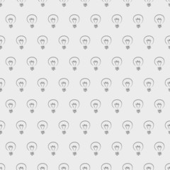 Seamless vector pattern  light bulbs on grey background