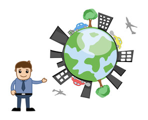 Happy Earth - Ecology Vector Concept