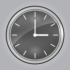 Grey wall clock at 3 o'clock