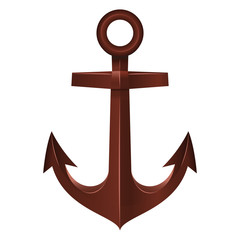 Old Anchor on white background