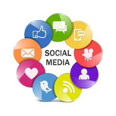 Obraz premium Vector social media concept