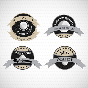 set of abstract retro style badges, tags with ribons