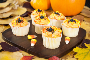 Halloween Cupcakes with Candy Corns
