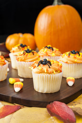 Halloween Cupcakes with Pumpkins