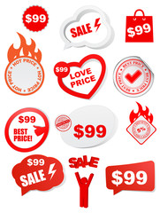 promo sale banners and labels and tags