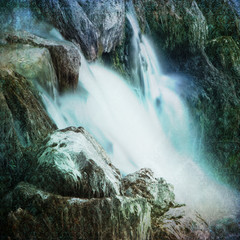 Grunge Waterfall Background