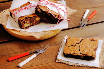 Chocolate brownies with nuts
