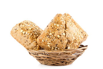 bun bread isolated on white background