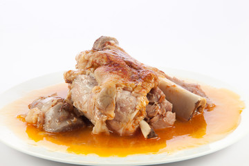  knuckle of pork isolated on white