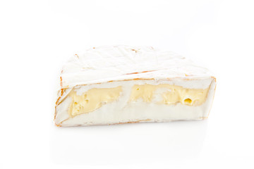 cheese brie isolated on white background. camambert